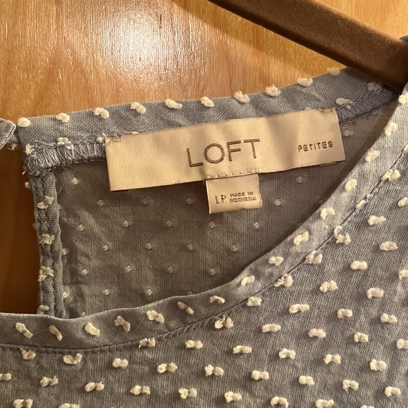 LOFT Light Blue Sleeveless Top w/ Detachable Tie - Size L (Petite) - Picture 3 of 6